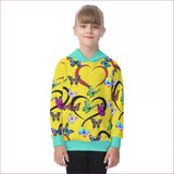 yellow - Butterfly Love Kids Raglan Pullover Hoodie - kids hoodie at TFC&H Co.