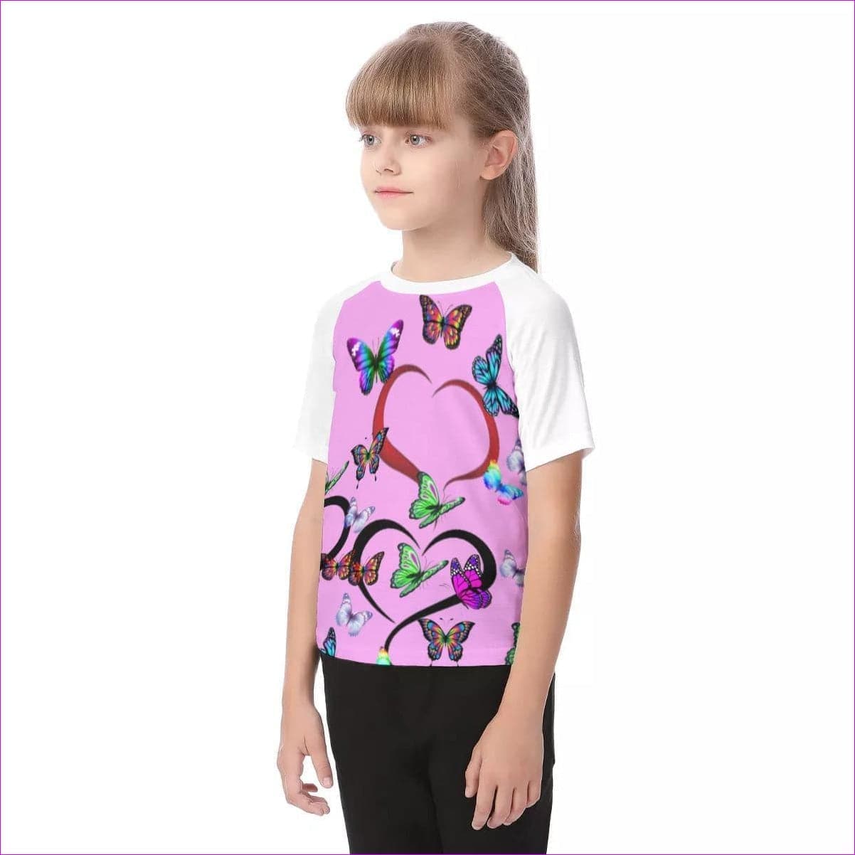 Butterfly Love Kids Raglan Sleeve T-shirt - Kid's t-shirt at TFC&H Co.