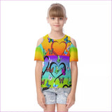 Multi-colored - Butterfly Love Rainbow Kids Cold Shoulder T-shirt With Ruffle Sleeves - kids top at TFC&H Co.