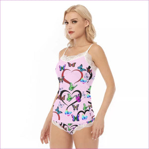 - Butterfly Love Womens Pajama Set With Lace Edge - womens sleepwear at TFC&H Co.