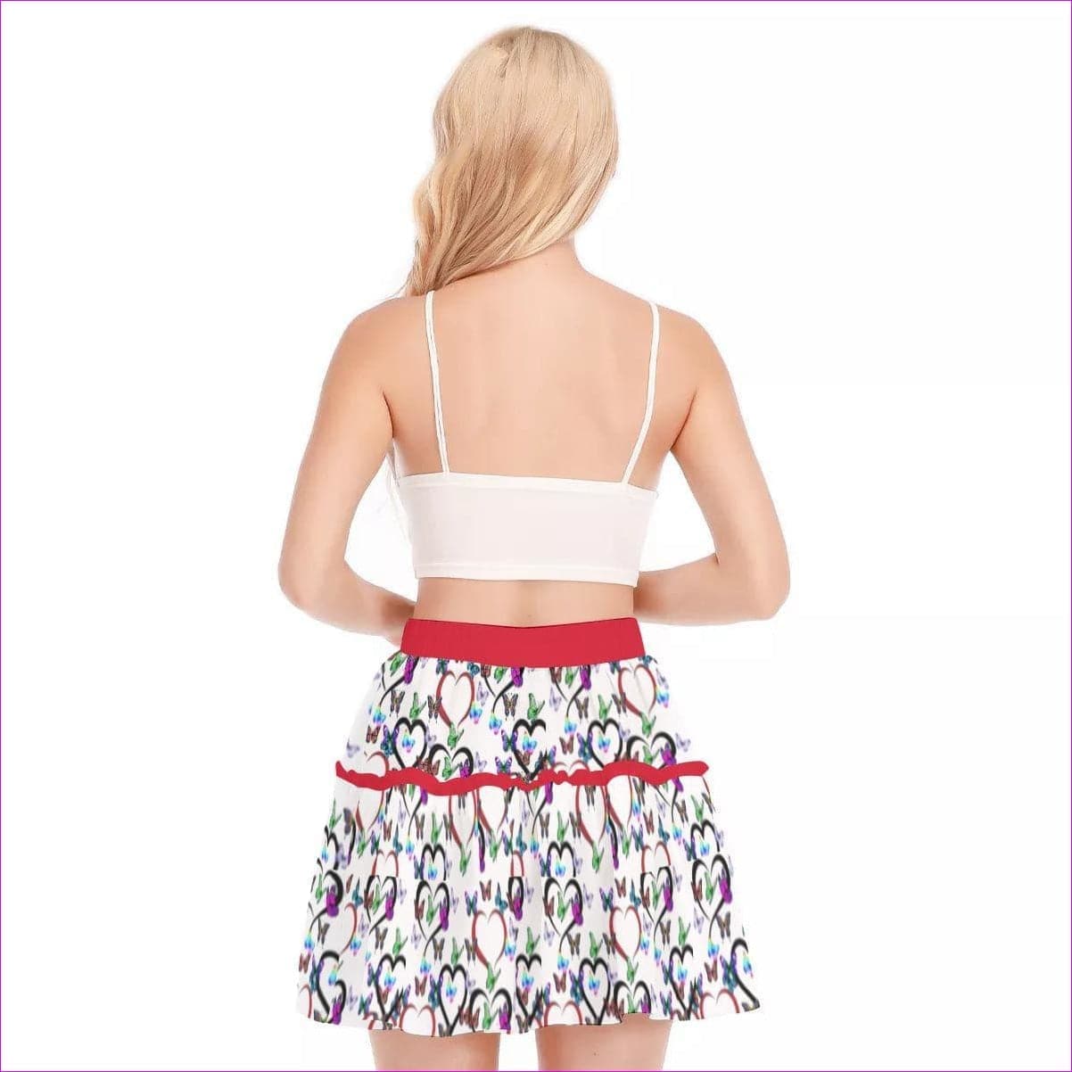 - Butterfly Love Womens Ruffled Mini Skirt - womens skirt at TFC&H Co.