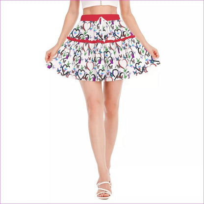 multi-colored Butterfly Love Womens Ruffled Mini Skirt - women's skirt at TFC&H Co.