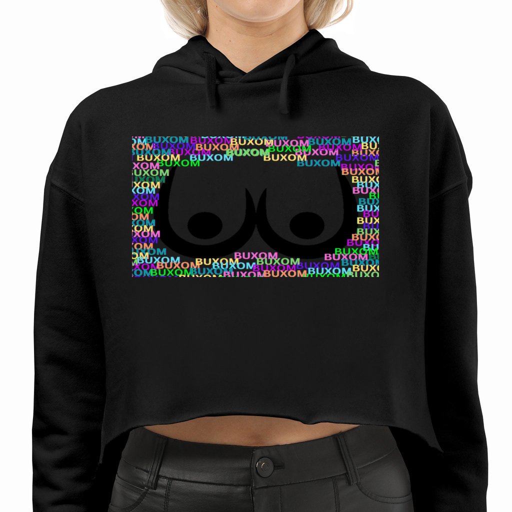 BLACK Buxom Women's Crop Hoodie - Ships from The US - women's cropped hoodie at TFC&H Co.