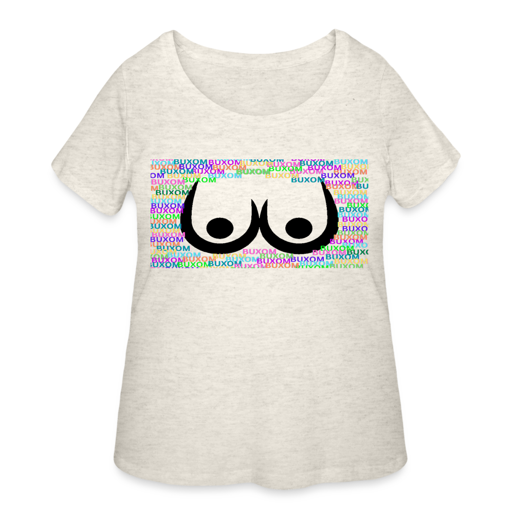 HEATHER OATMEAL - Buxom Women’s Curvy T-Shirt - Ships from The US - Women’s Curvy T-Shirt | LAT 3804 at TFC&H Co.