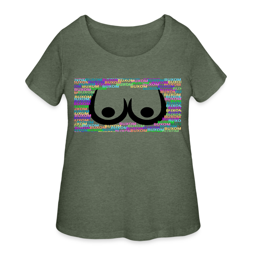 HEATHER MILITARY GREEN - Buxom Women’s Curvy T-Shirt - Ships from The US - Women’s Curvy T-Shirt | LAT 3804 at TFC&H Co.