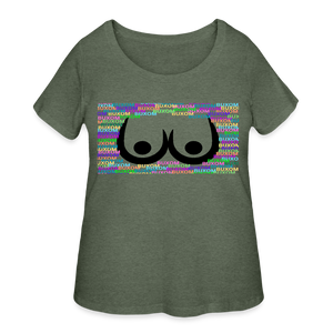 HEATHER MILITARY GREEN - Buxom Women’s Curvy T-Shirt - Ships from The US - Women’s Curvy T-Shirt | LAT 3804 at TFC&H Co.