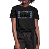 BLACK - Buxom Women's Knotted T-Shirt - Ships from The US - Womens Knotted T-Shirt | Spreadshirt 1404 at TFC&H Co.