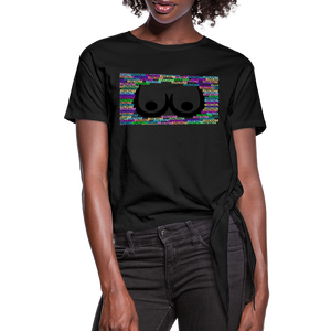 BLACK - Buxom Women's Knotted T-Shirt - Ships from The US - Womens Knotted T-Shirt | Spreadshirt 1404 at TFC&H Co.