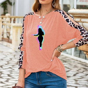 - Buxom Women's Shoulder Slit Leopard Print Top - 7 colors - womens shirt at TFC&H Co.