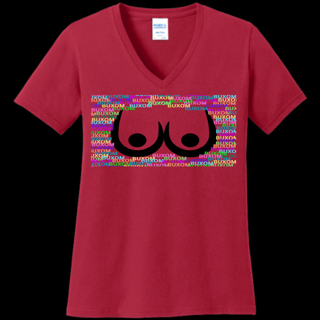 WOMENS V-NECK RED - Buxom Women's V-Neck Tee -Ships from The US - womens t-shirt at TFC&H Co.