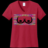 WOMENS V-NECK RED - Buxom Women's V-Neck Tee -Ships from The US - womens t-shirt at TFC&H Co.