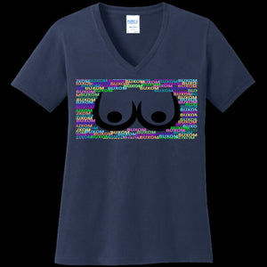 WOMENS V-NECK NAVY - Buxom Women's V-Neck Tee -Ships from The US - womens t-shirt at TFC&H Co.