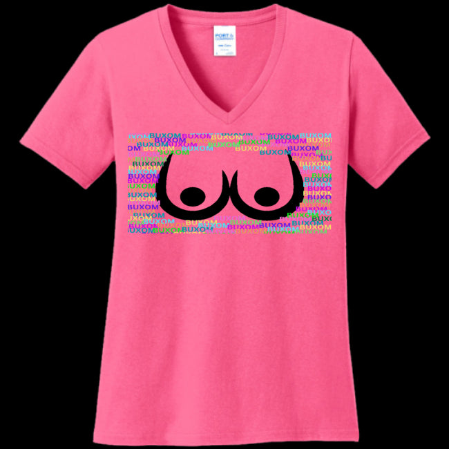 WOMENS V-NECK SANGRIA - Buxom Women's V-Neck Tee -Ships from The US - womens t-shirt at TFC&H Co.