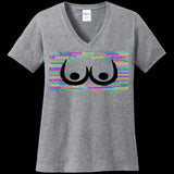 WOMENS V-NECK ATHLETIC-HEATHER - Buxom Women's V-Neck Tee -Ships from The US - womens t-shirt at TFC&H Co.