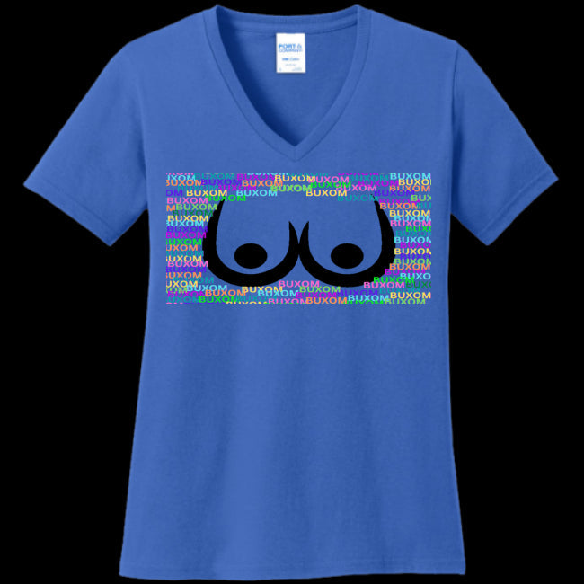 WOMENS V-NECK ROYAL-BLUE - Buxom Women's V-Neck Tee -Ships from The US - womens t-shirt at TFC&H Co.