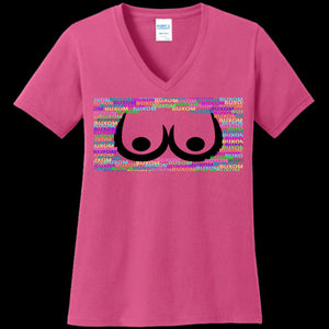 WOMENS V-NECK NEON-PINK - Buxom Women's V-Neck Tee -Ships from The US - womens t-shirt at TFC&H Co.