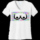 WOMENS V-NECK WHITE - Buxom Women's V-Neck Tee -Ships from The US - womens t-shirt at TFC&H Co.