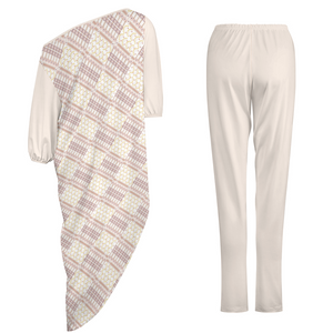 - Ishan Women's Casual Two Piece Set Diagonal Shoulder Top & Pants - womens pants set at TFC&H Co.