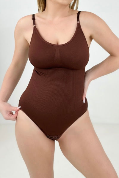 BROWN - FawnFit Power Smoothing Shapewear Bodysuit - Ships from The US - Shaping Bodysuits at TFC&H Co.