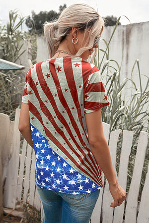 - Star and Stripes V-Neck Tee - womens t-shirt at TFC&H Co.