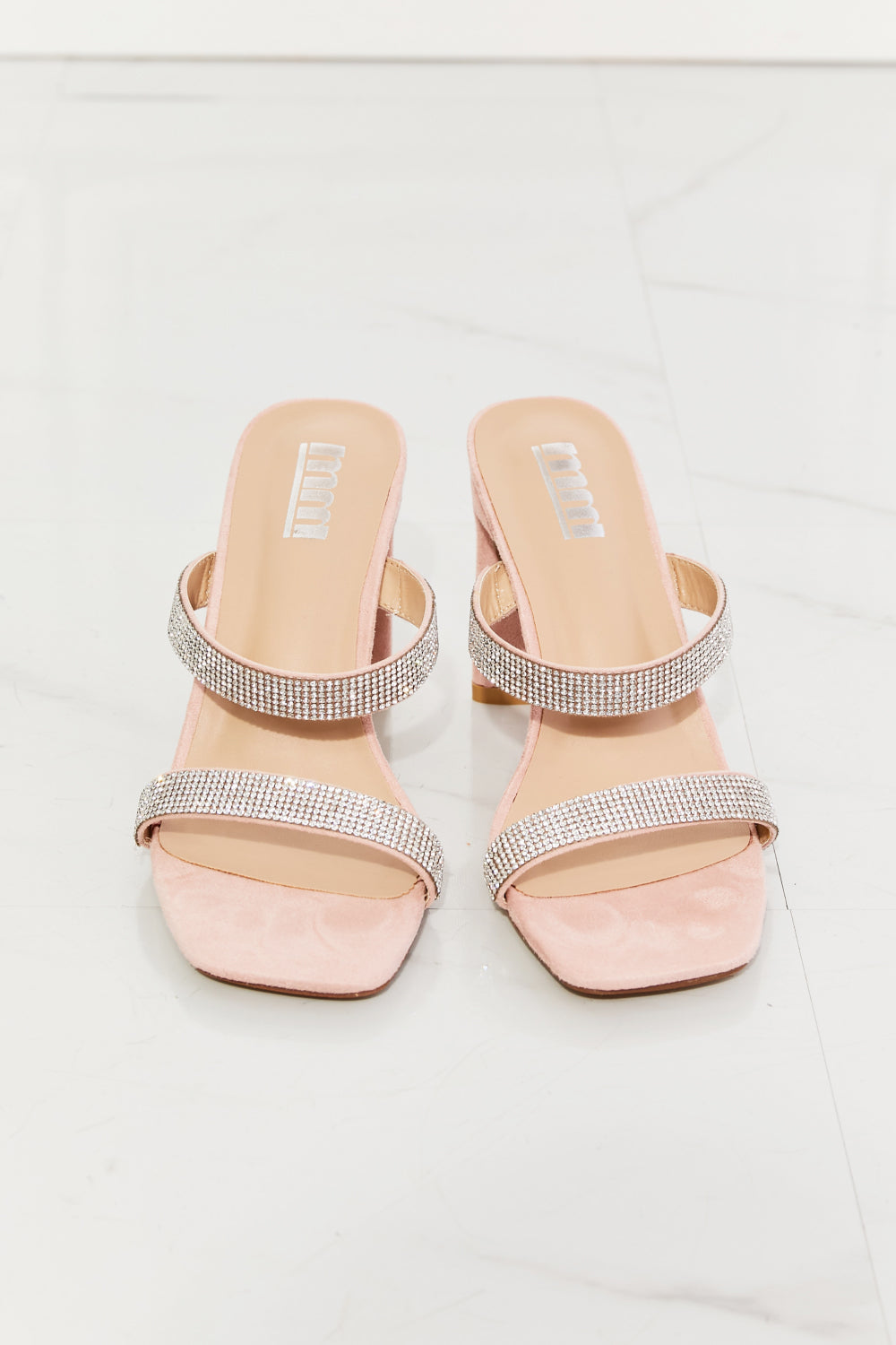 MMShoes Leave A Little Sparkle Rhinestone Block Heel Sandal in Pink - Ships from The US - women's sandals at TFC&H Co.