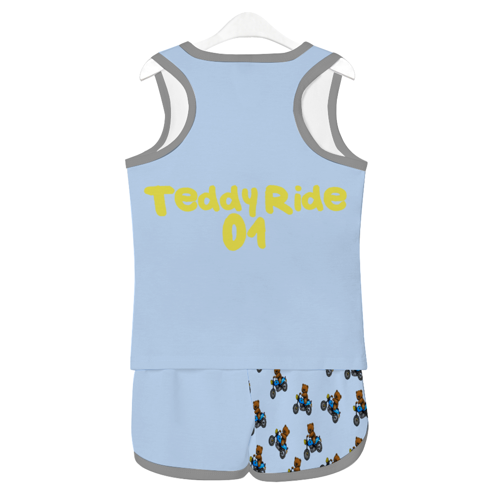 - Teddy Ride Tank Top with Short 2 Piece Outfit - kids short set at TFC&H Co.