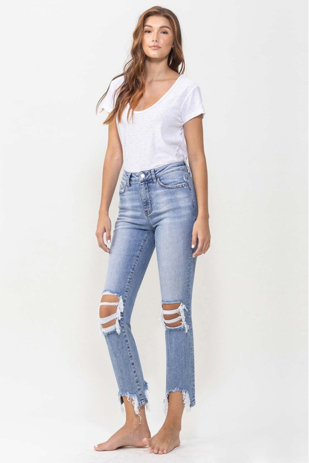 Lovervet Full Size Courtney Super High Rise Kick Flare Jeans - Ships from The US - women's jeans at TFC&H Co.