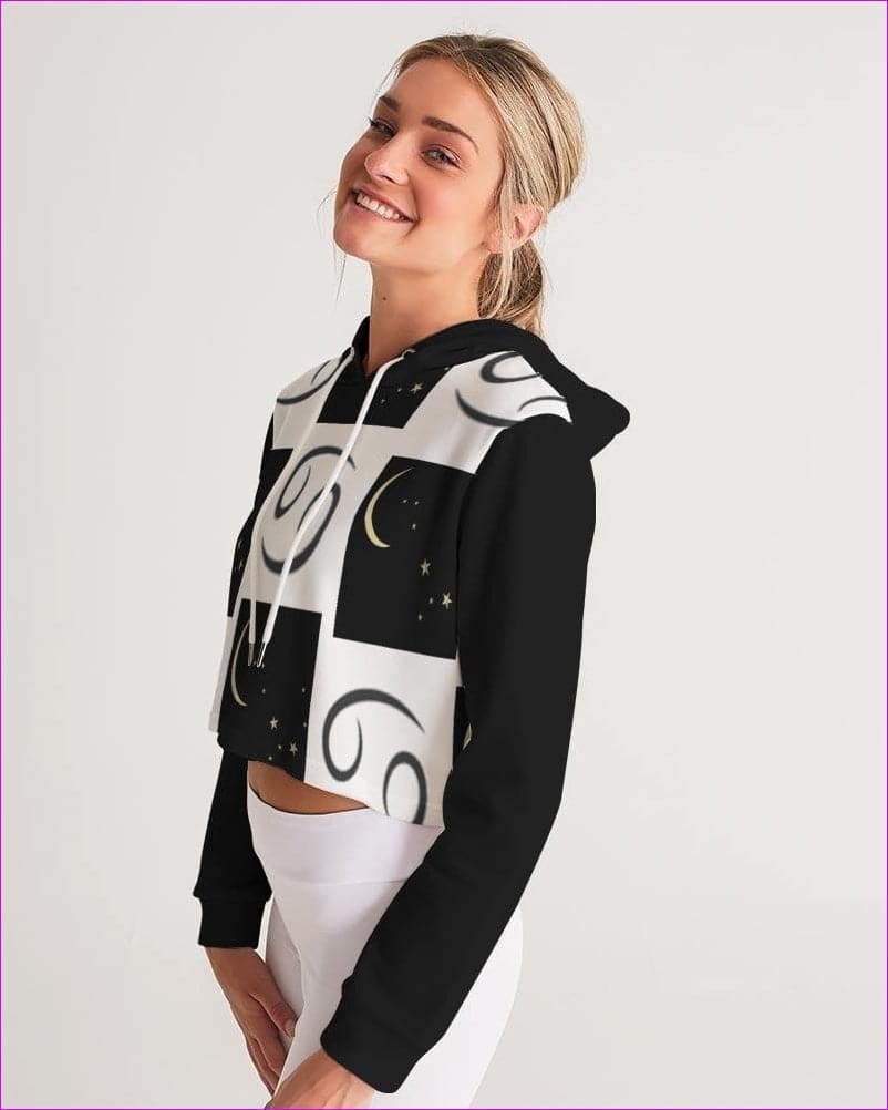 - Cancer Moon Womens Cropped Hoodie - womens cropped hoodie at TFC&H Co.
