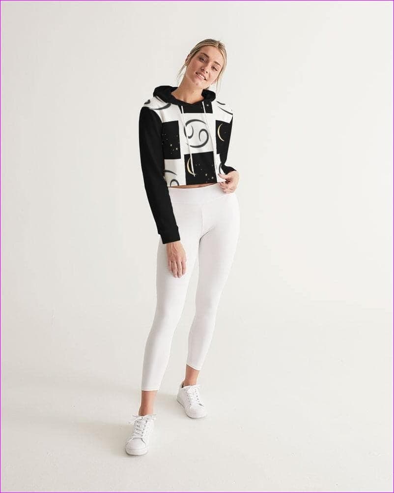 Cancer Moon Womens Cropped Hoodie - women's cropped hoodie at TFC&H Co.