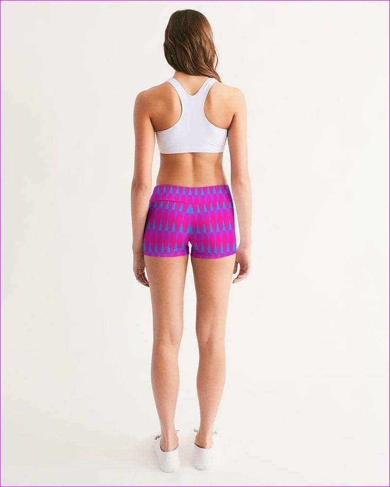 Candy Checkered Womens Mid-Rise Yoga Shorts - women's shorts at TFC&H Co.