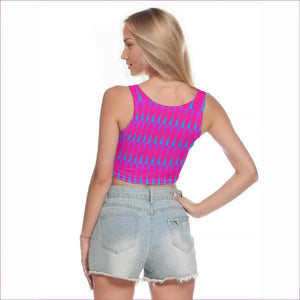 Candy Checkered Womens Sports Crop Top - women's crop top at TFC&H Co.