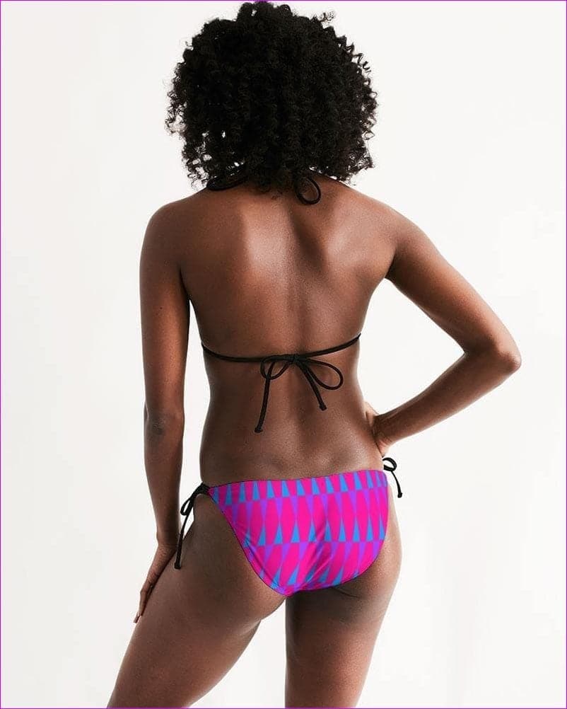 - Candy Checkered Womens Triangle String Bikini - womens bikini at TFC&H Co.