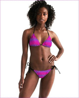 pink - Candy Checkered Womens Triangle String Bikini - womens bikini at TFC&H Co.