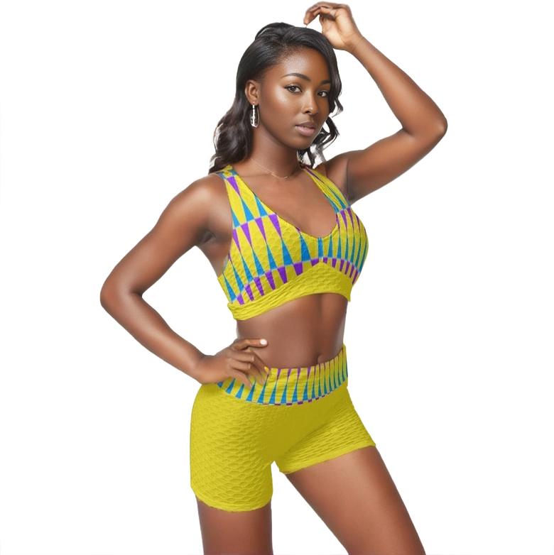 - Candy Scaled Womens Sports Bra Set - womens top & short set at TFC&H Co.