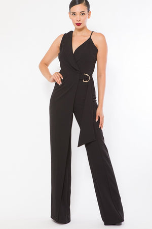 BLACK Cape Detailed Fashion Jumpsuit - Ships from The US - women's jumpsuit at TFC&H Co.