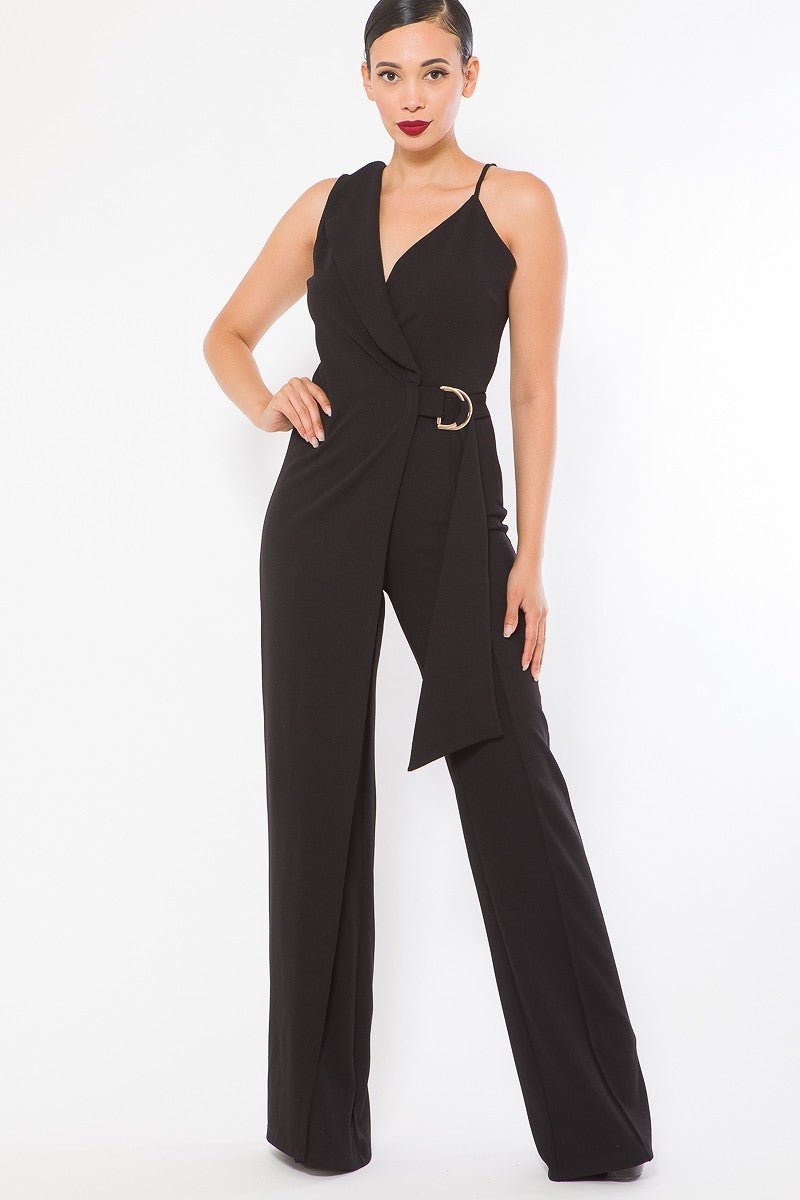 BLACK - Cape Detailed Fashion Jumpsuit - Ships from The US - womens jumpsuit at TFC&H Co.