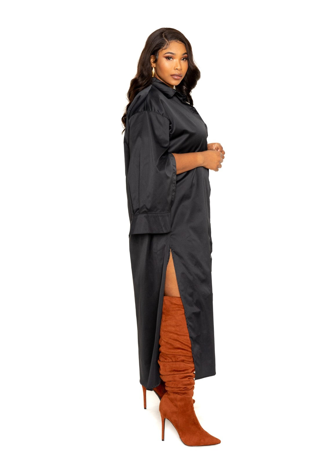 - Cape Sleeve Shirt Dress Voluptuous (+) Plus Size- 2 colors - Ships from The US - womens dress at TFC&H Co.