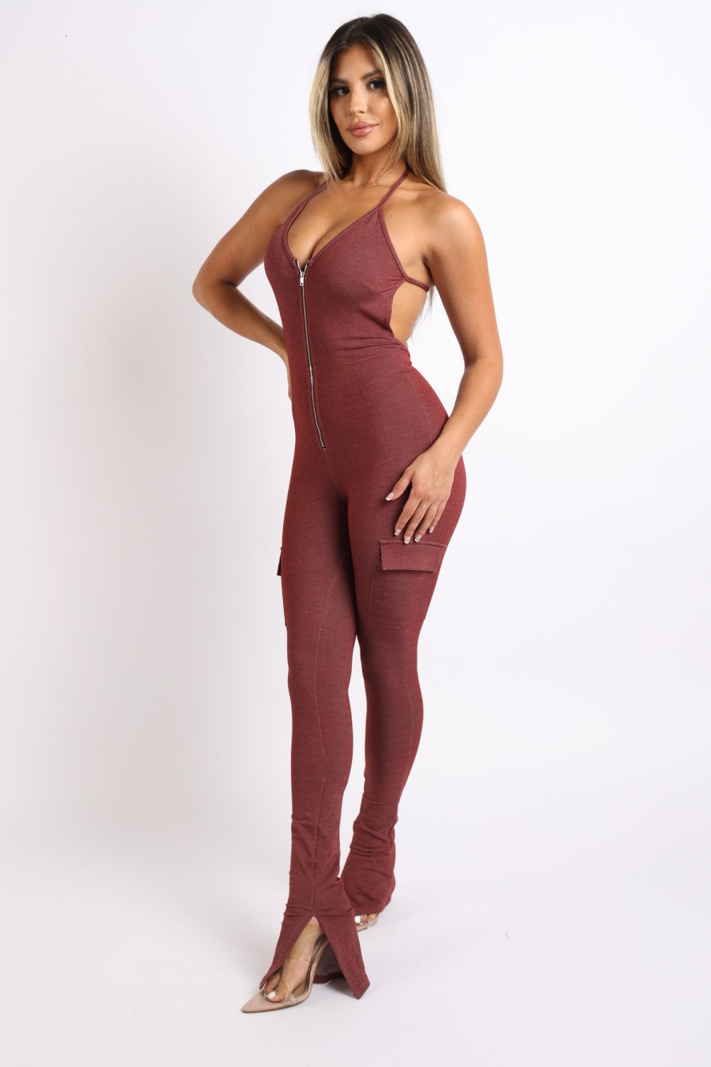 - Cargo Halter Jumpsuit - Ships from The US - womens jumpsuit at TFC&H Co.
