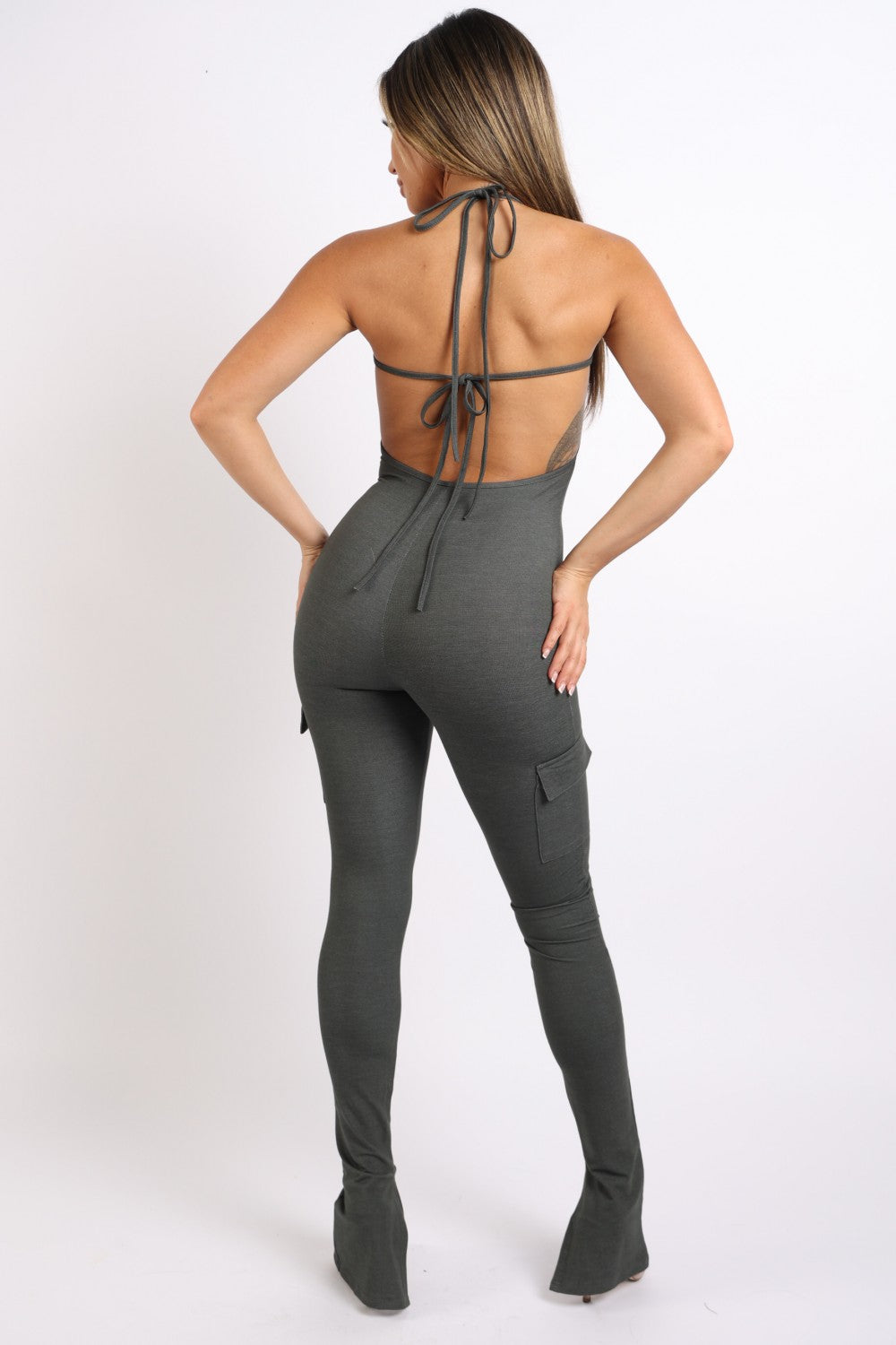 HUNTER - Cargo Halter Jumpsuit - Ships from The US - womens jumpsuit at TFC&H Co.