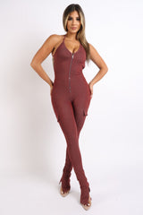 BRICK - Cargo Halter Jumpsuit - Ships from The US - womens jumpsuit at TFC&H Co.