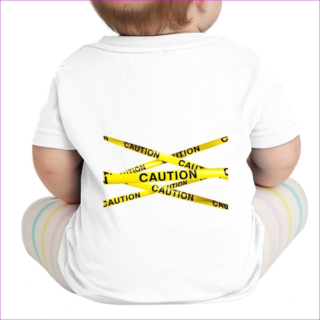 White Caution Infant Fine Jersey Tee - Baby & Toddler Tops at TFC&H Co.