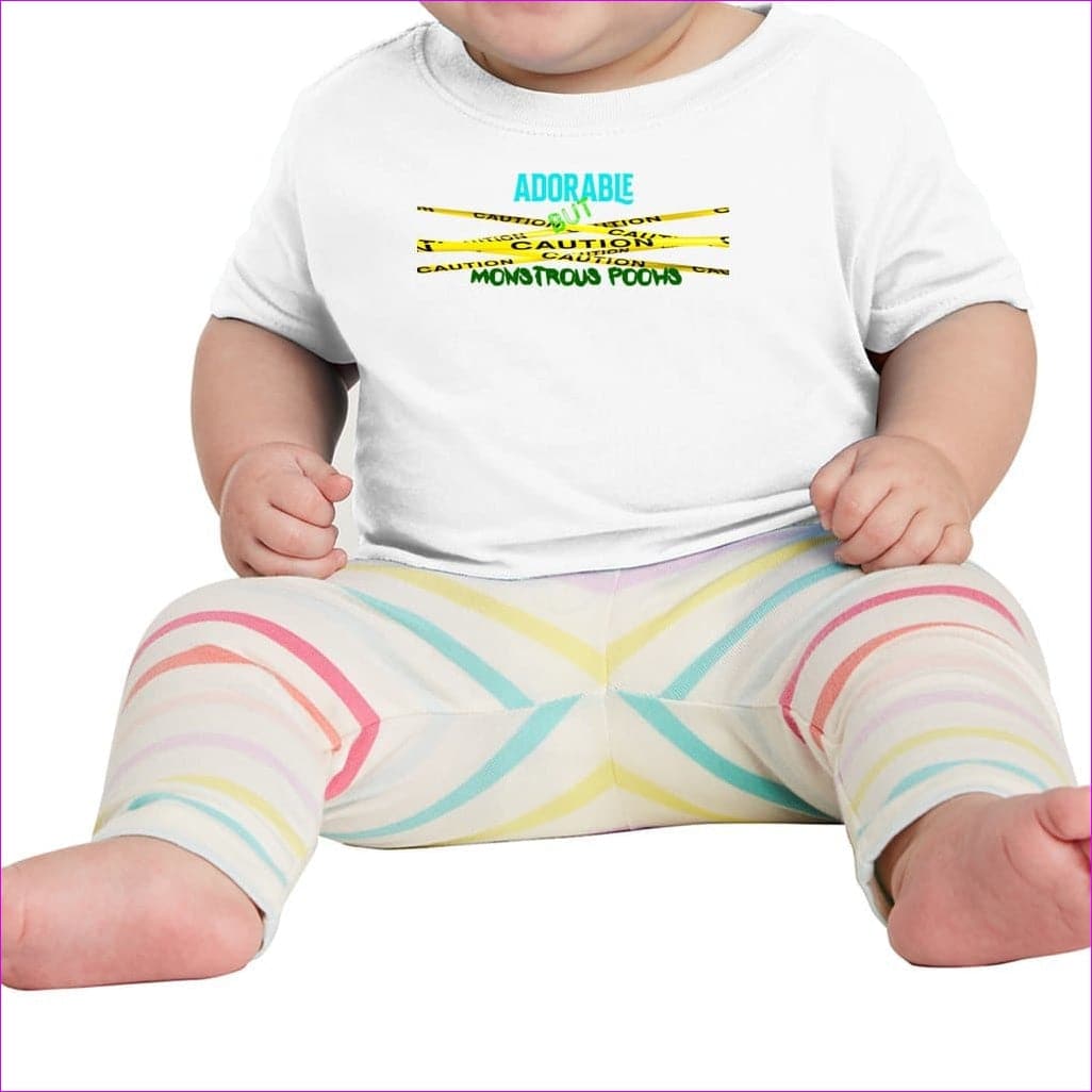 6M White Caution Infant Fine Jersey Tee - Baby & Toddler Tops at TFC&H Co.