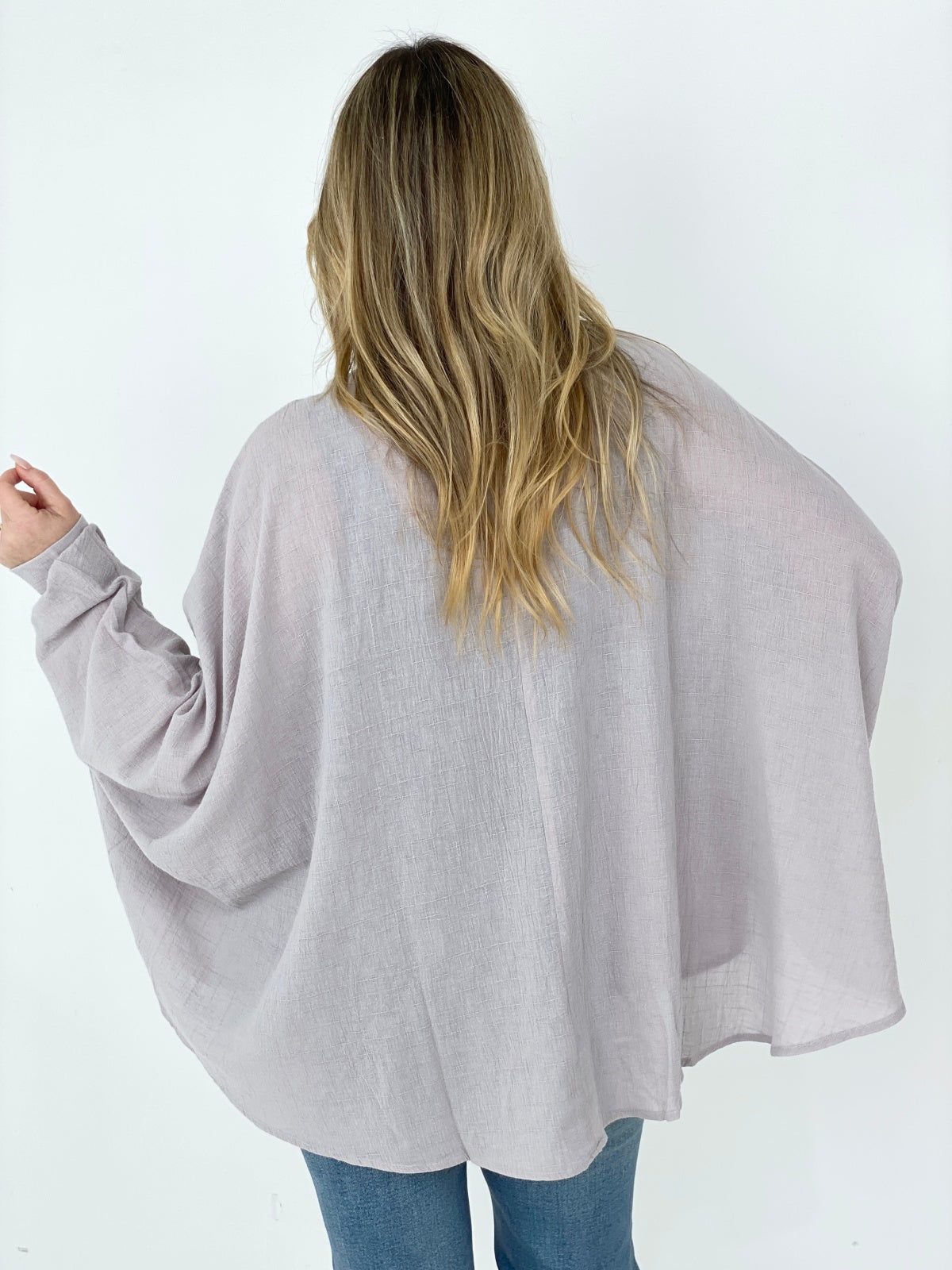 - Easel Textured Cotton Linen Oversized Top - Ships from The US - womens blouse at TFC&H Co.