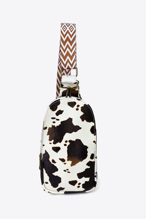 COW ONE SIZE - Printed PU Leather Sling Bag - handbags at TFC&H Co.