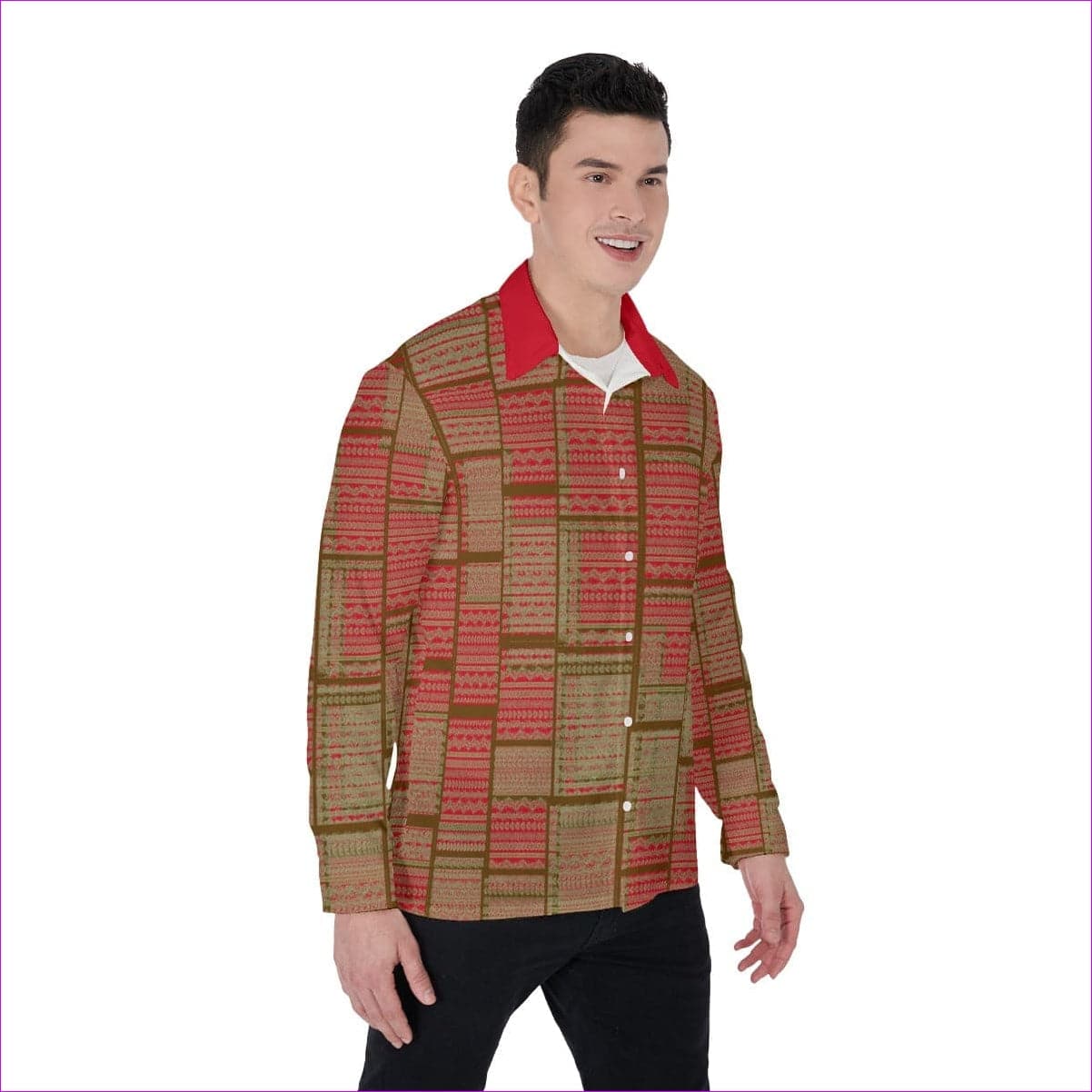 Chained 2 Men's Long Sleeve Button-Up Shirt - men's button-up shirt at TFC&H Co.