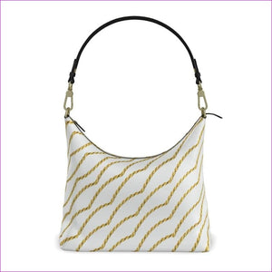 Chained Authentic White Leather Luxury Square Hobo Bag - handbag at TFC&H Co.