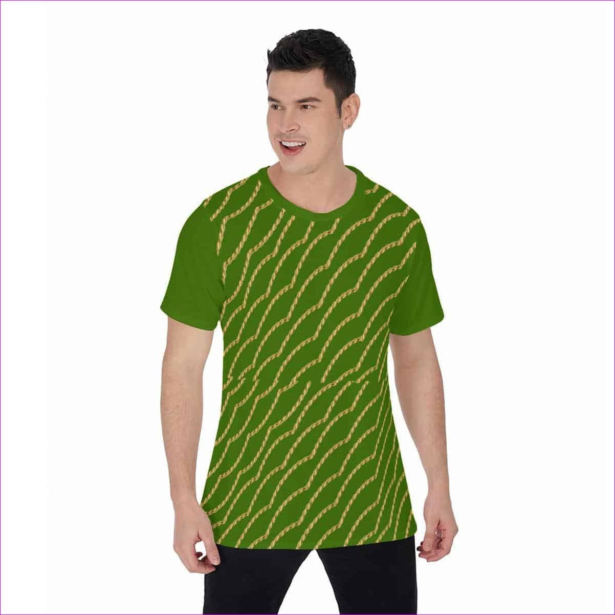 - Chained Men's O-Neck T-Shirt - Green - Mens T-Shirts at TFC&H Co.