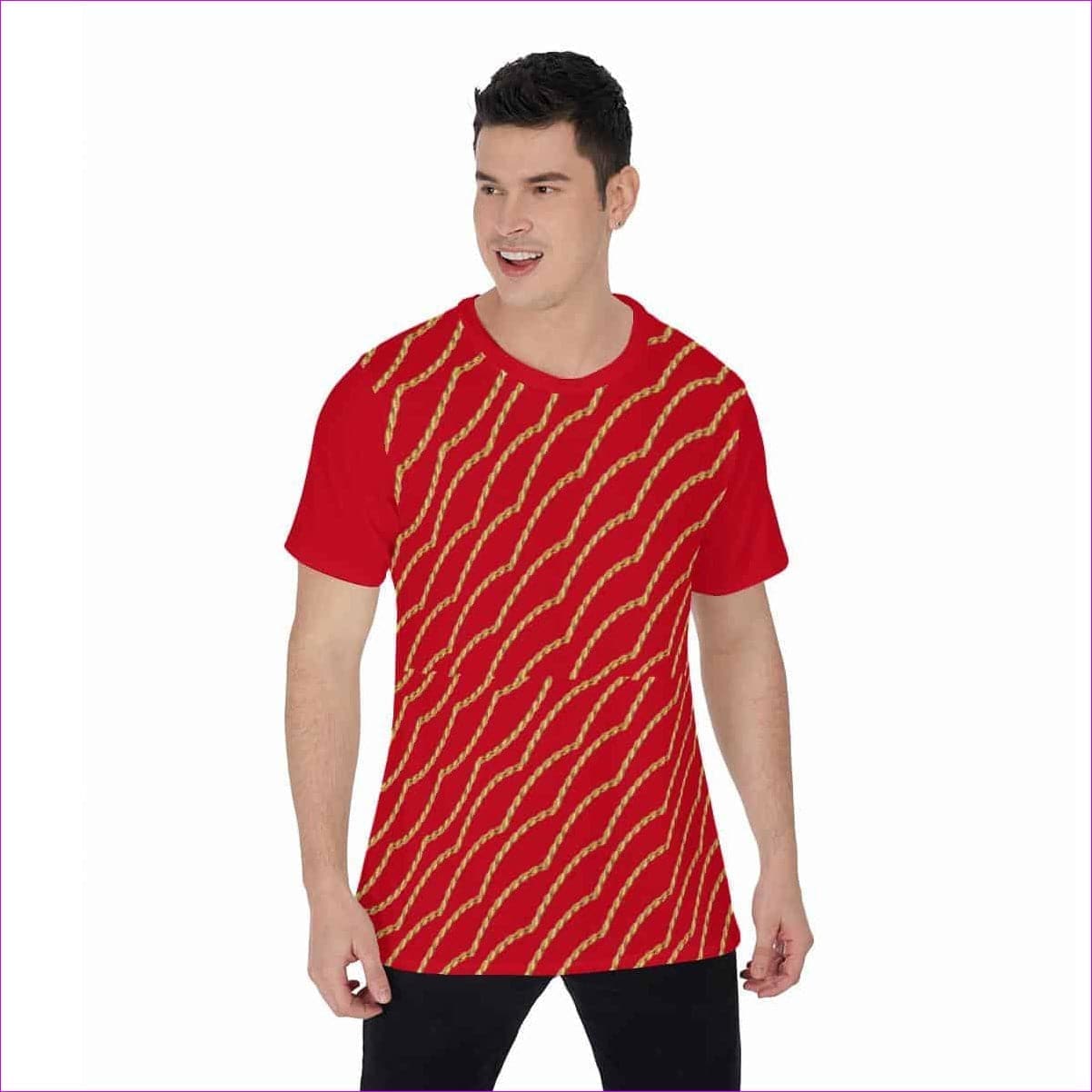 Chained Men's O-Neck T-Shirt - Red - Men's T-Shirts at TFC&H Co.