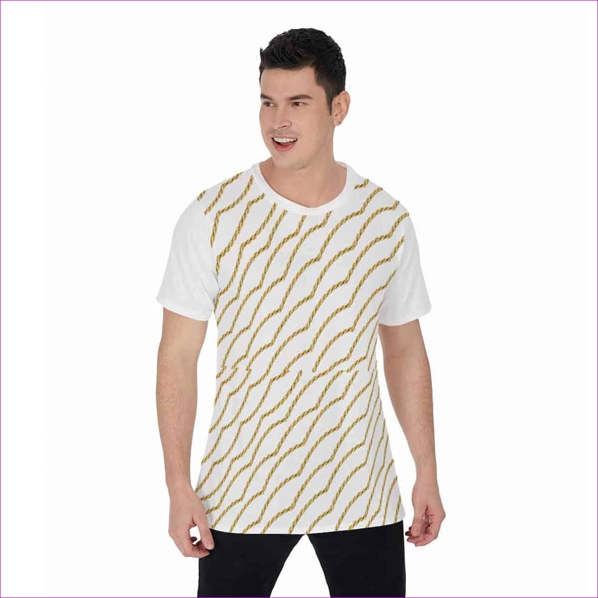 White Chained Men's O-Neck T-Shirt - White - Men's T-Shirts at TFC&H Co.