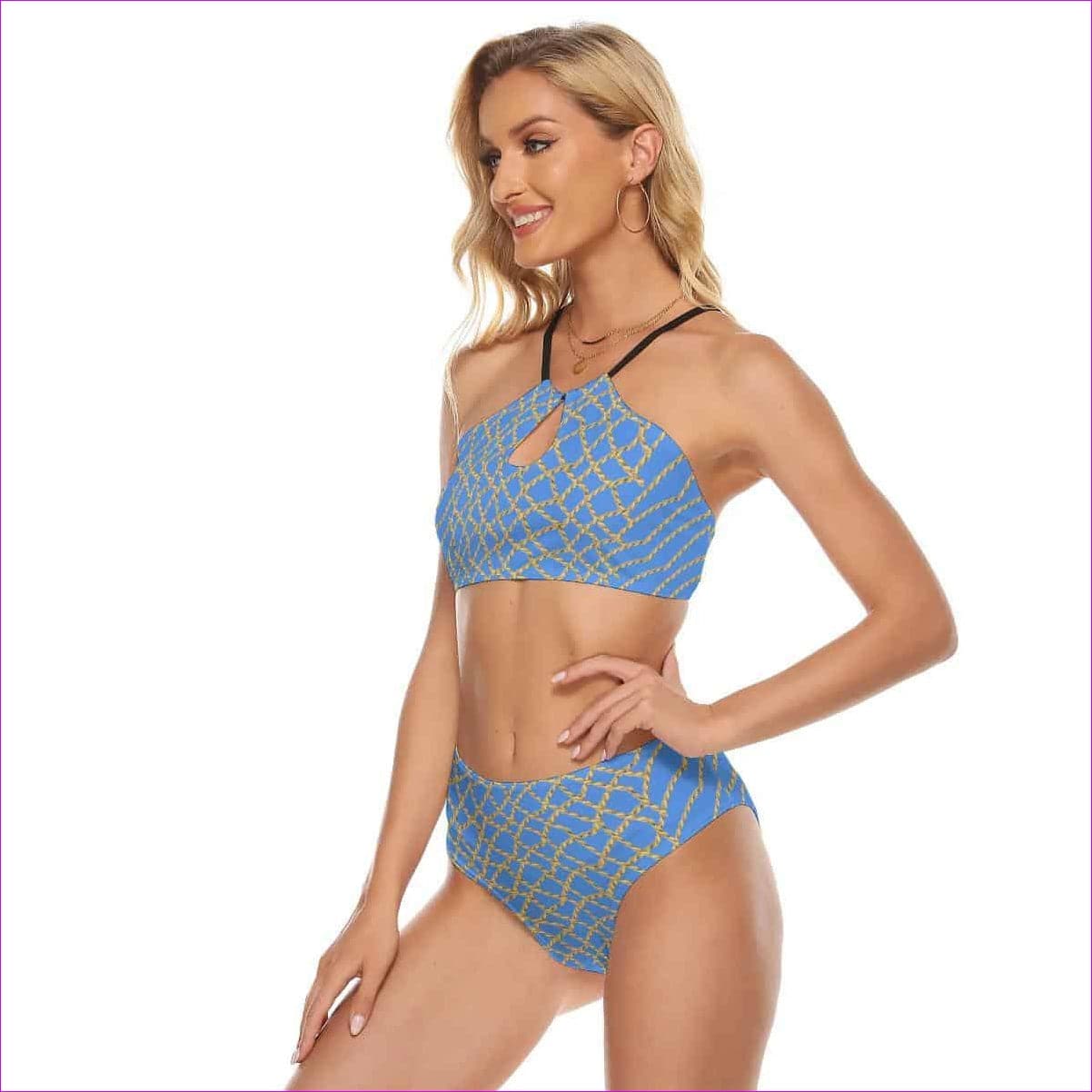 Chained Womens Cami Swimsuit - Blue - women's swimwear at TFC&H Co.